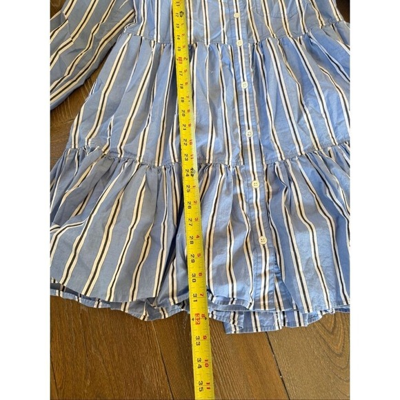 Veronica Beard Atari Cotton Shirt Dress in Blue Stripe Size 2 - Picture 8 of 10